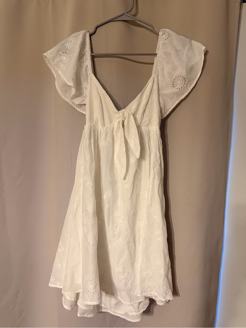 Lulu's White Tie-Front Dress